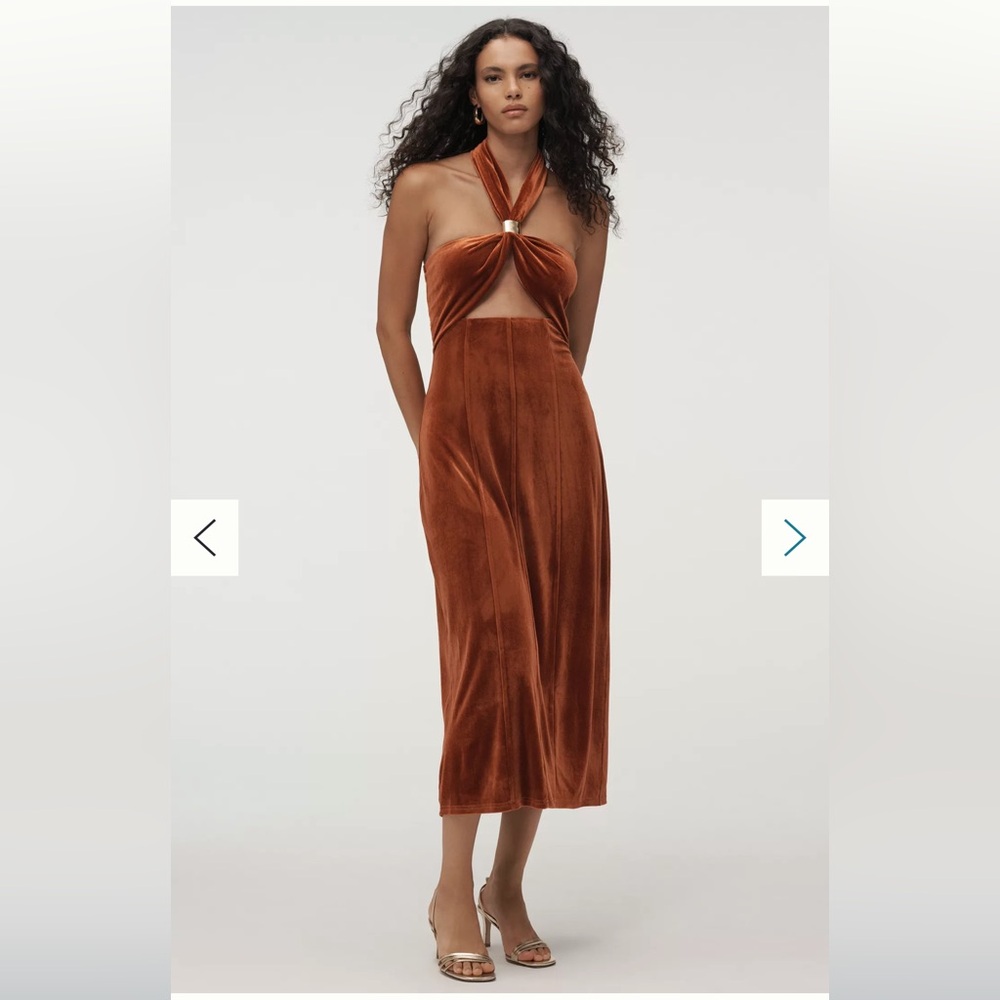 Elegant Brown Halter Dress